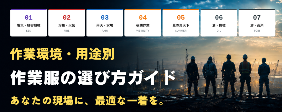 作業環境・用途別 作業服の選び方ガイド
